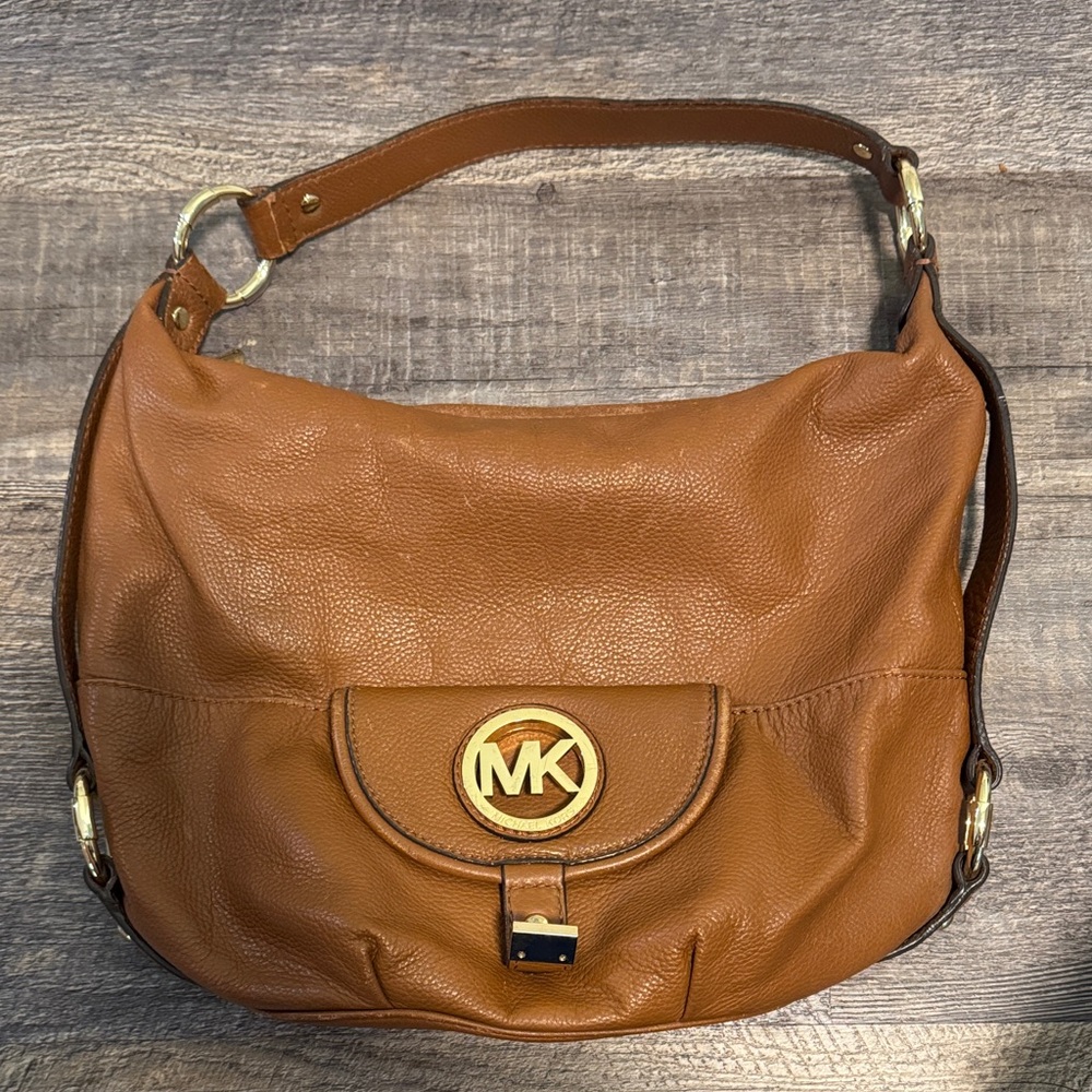 Michael Kors Brown Leather Hobo Bag